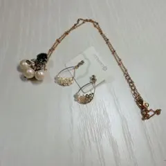 イッツデモ ピアス　ネックレス　コットンパール