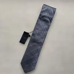 【未使用タグ付き】LANVIN ランバン ネクタイ シルク100% シルバー