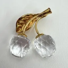 スワロフスキー SWAROVSKI チェリー さくらんぼ ブローチ