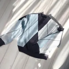 配色アーガイル柄ニット/ナチュラルクチュールロペピクニックディスコートユニクロ