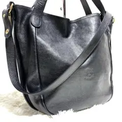 美品 イルビゾンテ 2way ショルダーバッグ ハンドバッグ レザー 黒