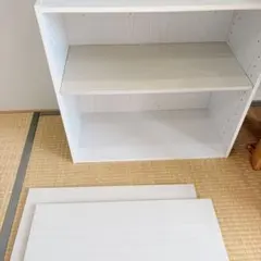 連結できるNカラボ ワイド ホワイトウォッシュ 2段カラーボックス　白　横長のサムネイル