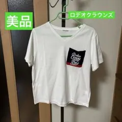 人気　ロデオクラウンズ　おしゃれデザイン半袖シャツ　フリー