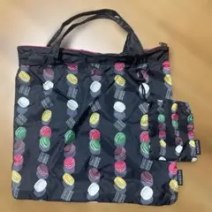 FAUCHON マカロン柄 エコバッグ　収納袋付き　美品