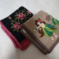 FEILER フラダンス 花柄 タオルハンカチ 2枚セット 約25cm