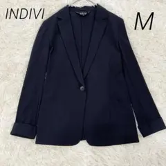 美品　INDIV テーラードジャケット　背抜き　ワンボタン　ブラック　M