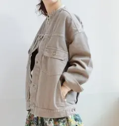 イエナ・ノーカラーデニムジャケット・美品