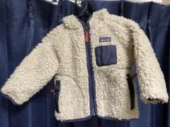 パタゴニア　ボアフリースジャケット　12M〜18M ベージュ×ネイビー