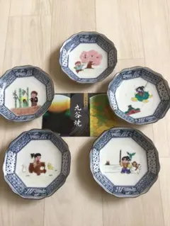希少 九谷焼 銘々皿 5枚セット 久谷一葉 和食器 陶器 長角皿 希少 九谷焼 銘々皿 5枚セット 久谷一葉 和食器 陶器 長角皿