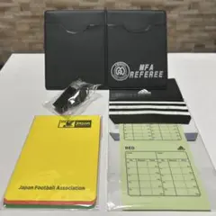 【非売品・廃盤品6点セット】サッカー審判　MFAカードケース、JFA笛・カード類