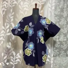 ✨未使用級✨ソウソウ 花柄キモノスリーブプルオーバーブラウス 京都型 知多木綿 SOU・SOU ソウソウ 花柄キモノスリーブプルオーバーブラウス 日本製 総