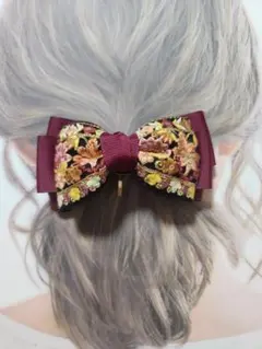 土日限定SALE!!インド刺繍リボン　ポニーフック