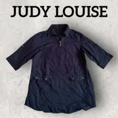 JUDY LOUISE 七分袖シャツ スキッパーシャツ カジュアル (M) 紺色