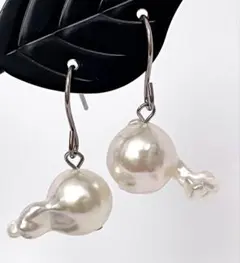 アコヤ真珠　バロック(9mm)金魚デザインピアス　13,500円
