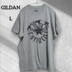 ギルダン 英字プリント Ｔシャツ 半袖丸首 L 灰 綿ポリ カジュアル 夏のサムネイル