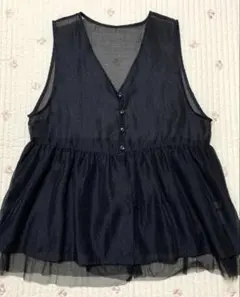 LEPSIM シアー刺繍アソートノースリーブ　ベスト　チュニック　レプシィム