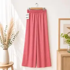 新品タグ付 ユナイテッドアローズCITEN サテン風ワイドパンツ ピンクF