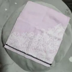 JILLSTUART タオルハンカチ　ラベンダー　黒レース