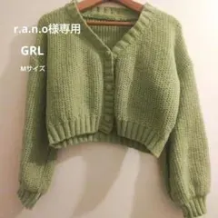 ＊GRL＊ Mサイズ / ショート丈ボリュームスリーブニットカーディガン
