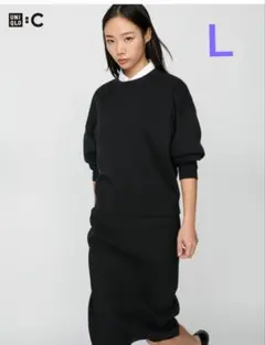 UNIQLO スムースコットンクルーネックセーター ブラックL