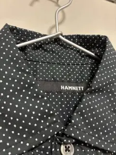 HAMNETT ドット柄 ブラック 長袖シャツ