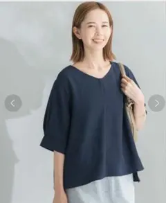 アーバンリサーチロッソ　リネンライクタックスリーブブラウス