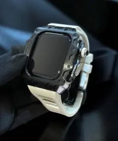 A◎アップルウォッチラバーベルトカバー Apple Watchバンド ステンレス