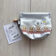 ☆新品未使用品☆近沢レース パンケーキハンドル付きフラットポーチ 