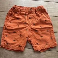 UNIQLO KIDS ハーフパンツ オレンジ 総柄 XS