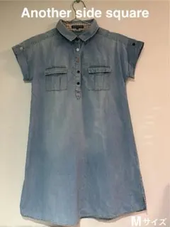 デニム シャツワンピース ロング M 体型カバー ANOTHER SIDE