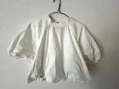 ZARA ホワイト バルーンスリーブ トップス