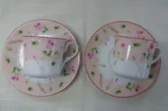 Giovanni Valentino 花柄カップ・ソーサー×2　②