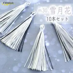 【再販】ｍ30 タッセル 10本 雪月花 クリーム 白 銀 黒 和小物 チャーム