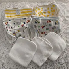 布おむつセット（ストライプ・フルーツ柄）　布オムツカバー　80サイズ　７点