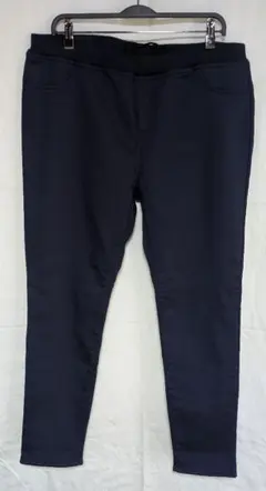 ネイビー スキニーパンツ ゴムウエスト