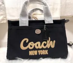【新品未使用】COACH コーチ キャンバス トートバッグ 26サイズ ブラック