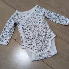 プチバトー 長袖あわせボディ ロンパース 3m 60cm