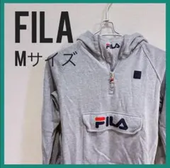 【US古着】フィラ FILA フード付 長袖 裏起毛 ワンピース チュニック