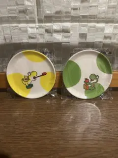 【新品未開封】　ファミマ　ヨッシー豆皿　2枚　グリーン&イエロー