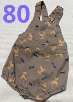 Polo baby★ベア柄★オーバーオール★ダルマオール 80