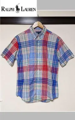 【Ralph Lauren】半袖シャツ/チェック/マルチカラー/刺繍/ロゴ/美品