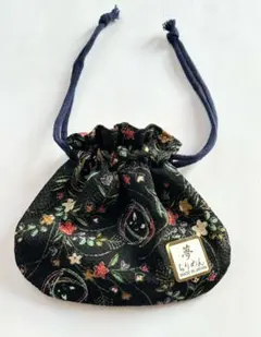 花柄巾着袋・巾着・小物入れ・新品・ちりめん