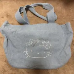 しまむら 산리오 ハローキティ 日焼けキティ バッグ デニムブルー