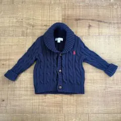 【美品】POLO Ralph Lauren￼ ベビーカーディガン ネイビー 6M