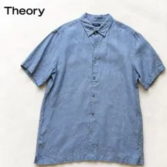 美品✨Theory セオリー リネン100％ 半袖シャツ ライトブルー Mのサムネイル