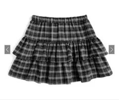 GRL インパン裏地付きチェック柄フリルティアードミニスカート [ks159]