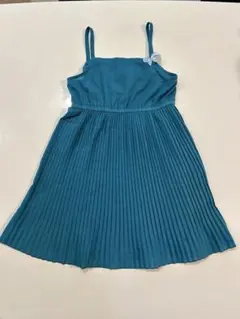 青色ノースリーブプリーツワンピース