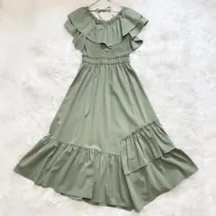 ✨新品タグ付き✨Diagram ダイアグラム フリルニットワンピース グリーン