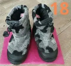 THE NORTH FACE グレー・ブラック迷彩ブーツ１８㌢