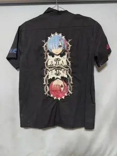 二次元コスパ Re:ゼロ レム＆ラム 刺繍ワークシャツ M